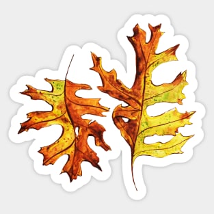 Ink And Watercolor Dancing Autumn Leaves Sticker